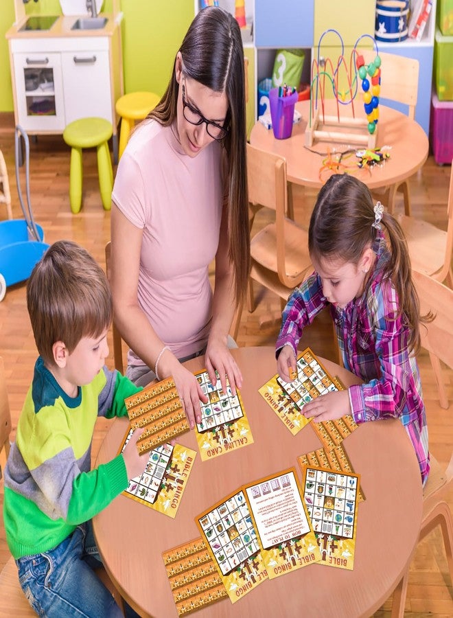 FLYAB Bible Bingo Game for Kids Adults - 26 Players Christian Bingo Card Religious Game Activities for Family Vacation Bible School Sunday Church Family Open Day Holiday Supplies - Image 4